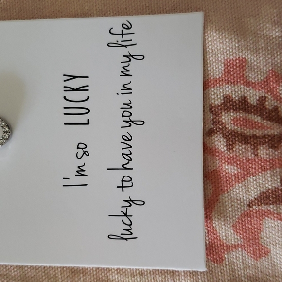 Horseshoe Necklace I'm so lucky to have you in my life Rhinestone Dainty Horsesh - Picture 5 of 9